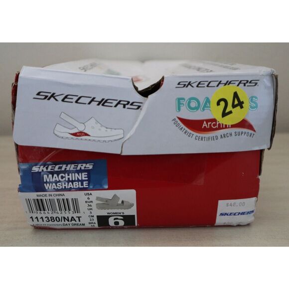 Skechers Foamies Women's Sz 6 Natural ArchFit Footsteps Day Dream Sandals SIB - Picture 12 of 12